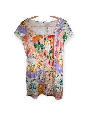 NWT Prosperina Patchwork Floral Print Mini Dress- M- MSRP $156